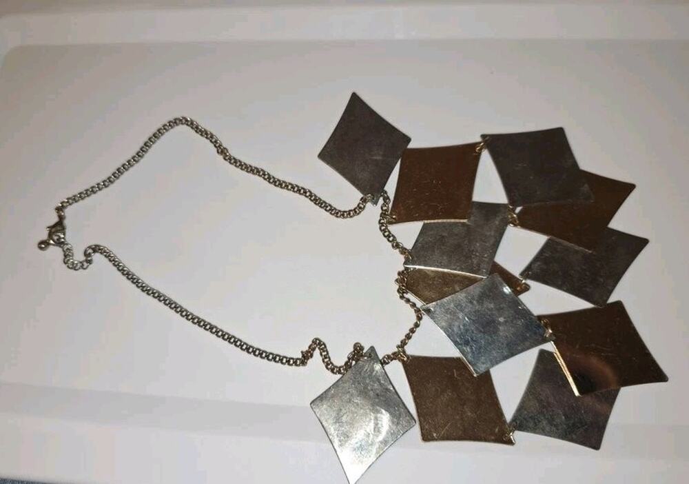 Vintage Geometric Metal Necklace